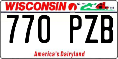 WI license plate 770PZB