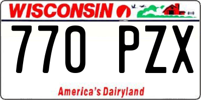 WI license plate 770PZX