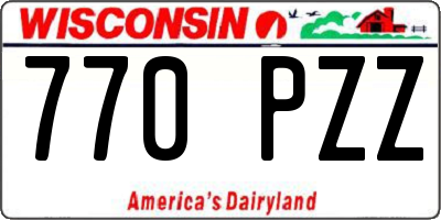 WI license plate 770PZZ