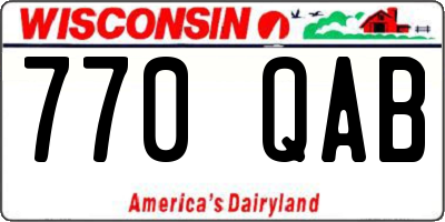 WI license plate 770QAB
