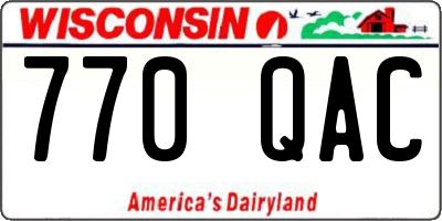 WI license plate 770QAC
