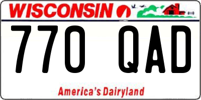 WI license plate 770QAD
