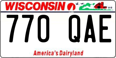 WI license plate 770QAE