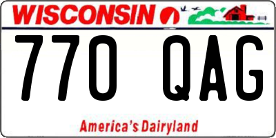 WI license plate 770QAG