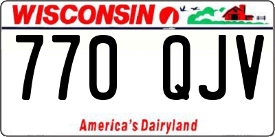 WI license plate 770QJV