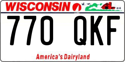 WI license plate 770QKF