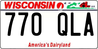 WI license plate 770QLA