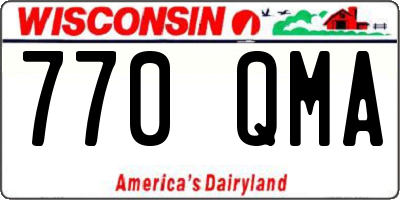 WI license plate 770QMA
