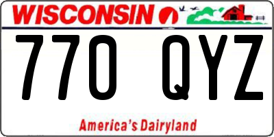 WI license plate 770QYZ