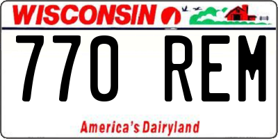 WI license plate 770REM