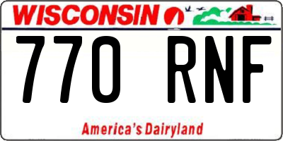 WI license plate 770RNF
