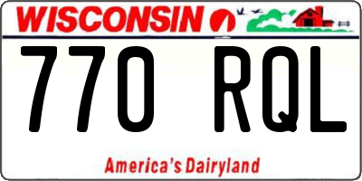 WI license plate 770RQL
