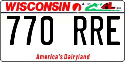 WI license plate 770RRE