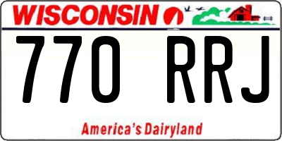 WI license plate 770RRJ