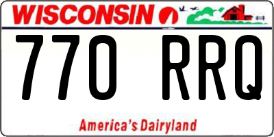 WI license plate 770RRQ