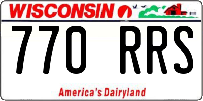 WI license plate 770RRS