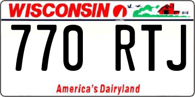 WI license plate 770RTJ