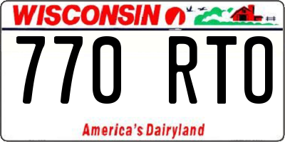 WI license plate 770RTO