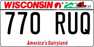 WI license plate 770RUQ