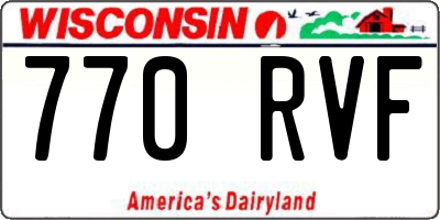 WI license plate 770RVF