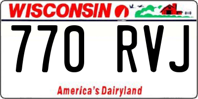WI license plate 770RVJ
