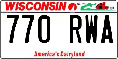 WI license plate 770RWA