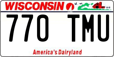 WI license plate 770TMU