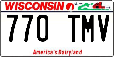 WI license plate 770TMV