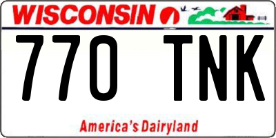 WI license plate 770TNK