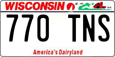 WI license plate 770TNS