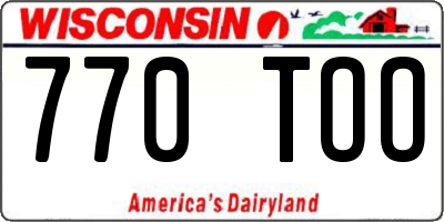 WI license plate 770TOO