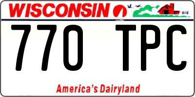 WI license plate 770TPC