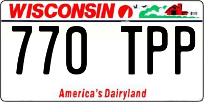 WI license plate 770TPP