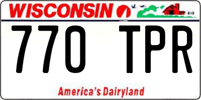 WI license plate 770TPR