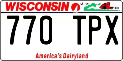 WI license plate 770TPX
