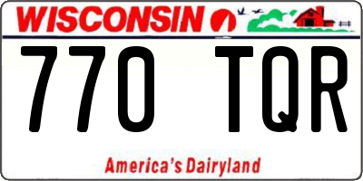 WI license plate 770TQR
