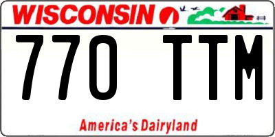 WI license plate 770TTM