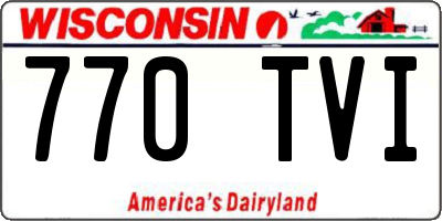WI license plate 770TVI