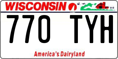 WI license plate 770TYH