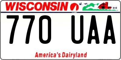 WI license plate 770UAA