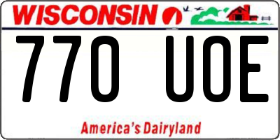 WI license plate 770UOE