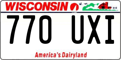 WI license plate 770UXI