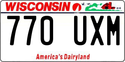 WI license plate 770UXM