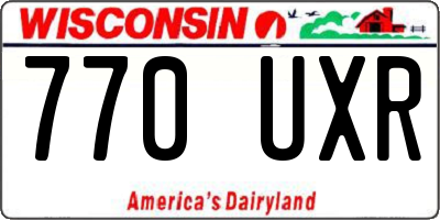 WI license plate 770UXR