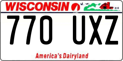 WI license plate 770UXZ