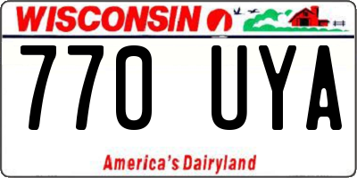 WI license plate 770UYA