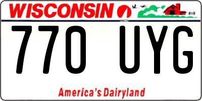 WI license plate 770UYG