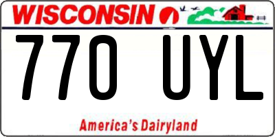 WI license plate 770UYL