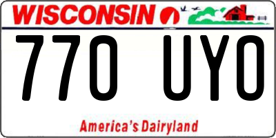 WI license plate 770UYO