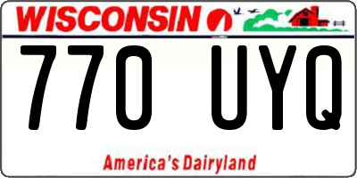 WI license plate 770UYQ